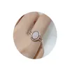 Women white Chalcedony ring European and American style geometric red stone rose gold plated zircon diamond sweet ring girls wedding party jewelry gift adjustable