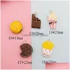 Charms 10st DIY HESIN Popcorn Chocolate Hamburger Kawaii 3D Simated Food Pendants Craft Decoration Jewelry Earring Accessory Drop D Dhuoa