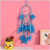 Arts and Crafts Colorf Wool Dream Catcher wiatr grzycie sieć mecz domu wyposażenie domowe Wewnętrzny trend wislarz ozdoby wiszące pióro Przyjazd dhba2