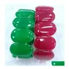 Beaded Strand Natural 20X30Mm Green/Red Jade Gemstone Bead Elastic Bracelet 7.5 Inches Drop Delivery Jewelry Bracelets Dh2To