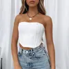 Tanques femininos Camis Sexy Summer Bustier Bustier Tops Ladies Lace-up Open Back Vest Club Streetwear