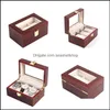 Watch Boxes Cases 2/3/5/6/10/12 Grids Wooden Wristwatches Case Holder Organizer Storage For Quartz Bracelets Jewelry Box Display G Ot7Ie