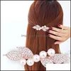 H￥rkl￤mmor Barrettes Stora Pearl Rhinestone Spring Clip Color Flower Alloy Hairgrips Boutique Fashion Wild Accessories for Women 9 Otpig
