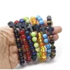 Hebras con cuentas de 8mm, brazalete con colgante cruzado para mujeres y hombres, piedra de energía Natural, cuentas pulidas, Pulsera, regalos de joyería para amigos