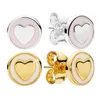 Sweet Love Heart Studörhängen för Pandora Autentiska Sterling Silver Wedding Jewelry for Women Girls Yellow Gold Plated Engagement Earring With Original Box