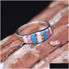 Band Rings Luxury Opal Wedding For Women Natural Stone Bride Engagement Bridesmaid Finger Fashion Jewelry Gift Drop Delivery Ring Dhkwg