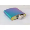 Hip Flasks Portable 6Oz Flacon Plaqué Or Gradient Couleur Arc-En-Ciel Coloré Bouchon À Vis En Acier Inoxydable Whisky Bouteille De Vin Drop Delivery Dhsxr