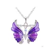 Подвесные ожерелья модная хрустальная бабочка для женщин животных формируйте шесту