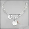 Collane con ciondolo Pendenti Design di gioielli Collana da donna stile Sier Tf Catena S925 Sterling Chiave Cuore Amore Uovo Fascino di marca Nec H09195L