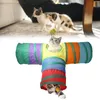 Cat Toys 3 Way Tunnel Pet Play Collapsible Tube Kitty Peek Hole Toy For Cats Puppies Rabbits Tubes 80cm