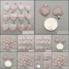 Konst och hantverk Natural Stone 20mm Heart Rose Quartz L Pendant Charms DIY för halsbandörhängen smycken Making Drop Delivery Home Gar Dhtfk