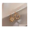 Dangle Lustre Fashion Jewelry S925 Sier Post Boucles d'oreilles Star Moon Stud Drop Delivery Dhacp