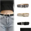 Belts Spring Europe Womens Decoration Slim Dress Jeans Belt Eyes Metal Needle Square Buckle Simple Pu Leather Glitter Drop Delivery Dhpvh