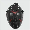 Party Masks Ups Masquerade Jason Voorhees mask fredag ​​den 13: e skräckfilmen Hockey Scary Halloween Costume Cosplay Plastic Drop Deli Dhhqu