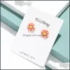 Stud Kore tarzı sevimli küçük papatya çiçek küpeleri kadınlar için kızlar tatlı ifadesi asimetrik küpe parti mücevher hediyeleri damla şarküteri dh05u