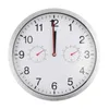 Metal Silent Quartz Wall Clock Tyst sveprörelse Termometer Hygrometer No-Ticking Home Art Decor Ny design