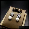 Ustawienia biżuterii DIY Pearl Kolczyki Ustawienie cyrkon Solid 925 Sierusz Kolejowy Eardrop Earming Puste prezent na fmale 14 Drop Deliv dhrzv