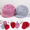 Beanies Beanie/Skull Caps Solid Color Winter Headwear Wind Shield Windproof Wool Hat Knitted Ear Warmer Cap Plush