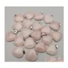 Konst och hantverk Natural Stone 20mm Heart Rose Quartz L Pendant Charms DIY för halsbandörhängen smycken Making Drop Delivery Home Gar Dhtfk