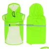 Dog Apparel Pet Waterproof Raincoat S/M/L/Xl/2Xl/3Xl/4Xl/5Xl Reflective Belt Hoody And Snowproof Clothes Drop Delivery Home Garden Su Dhjk1