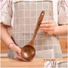 Spoons Wooden Ramen Soup Japanese Kitchen Spata Teakwood Frying Rice Seasoning Nonstick Pan Drop Delivery Home Garden Dining Bar Flat Dhiuh