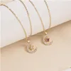 Anhänger Halsketten Mode Birthstone Für Frauen 12 Monate Kristall Stern Mond Kette Männer Trendy Geburtstag Party Schmuck Geschenk Drop Liefern DHNHB