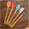 Baking Pastry Tools Mini Sile Spata Scraper Basting Brush Spoon For Cooking Mixing Nonstick Cookware Kitchen Utensils Bpa Drop Del Dh1Pj