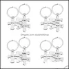 Key Rings 1 Pair Stainelss Steel Charm Family Jewelry Mothers Fathers Day Gift Keychain Daddy Mommy Of An Angel Drop Delivery Ot9Jd