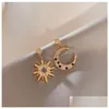 Dangle Lustre Fashion Jewelry S925 Sier Post Boucles d'oreilles Star Moon Stud Drop Delivery Dhacp