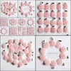 Arts And Crafts Natural Stone Charms Round Shape Rose Quartz Pendants Chakras Gem Fit Earrings Necklace Making Assorted Drop Deliver Dhenu