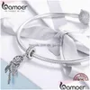 Charms Bamoer 100 925 SERLING SIER PENENTE ACRECTOR DREAM FIT Women Charm Bracelets Colares Jóias Presente SCC841 Drop Deliver