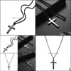 Pendant Necklaces Classic Cross Necklace Fashion Stainless Steel Chain For Men Jewelry Gift Collar Hombres Drop Delivery Pendants Dhkjc