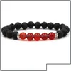 Fios de miçangas pulseiras de jóias chakra lava rock para homens mulheres cura natural cristal nce stone tigre olho picadas cadeias de cordas gota dhmuj