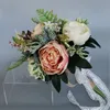 Fiori da sposa Mazzi da sposa a cascata De Mariage Rose Orchidea Fiore di seta artificiale Bouquet fatto a mano