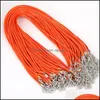 Cord Wire 2mm Colorf Snake Wax Leather Neckor String Rope Extender Chain Fashion Diy Jewelry Fynd i BK Drop Delivery Compone OT5ZU