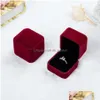 Jewelry Boxes Veet Gift Pendant Necklace Rec Shape Display Show Case Weddings Party Packaging Box For Drop Earrings Delivery Dh8Yp