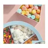 Storage Bottles Jars Nordic Style Circar Transparent Er Tray Dried Fruit Five Grid Sealed Housing Candy Box Decoration Drop Delive Dhmw3