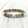 Strand Natural Sunstone Labradorite Armband Wrist Mala Pärla Förhöjd spiritualitet Skydd Feminin energibalans Yoga pärlor