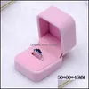 Jewelry Boxes Fashion Pink Creamywhite Veet Ring Earrings Pendant Necklace Bracelet Bangle Classic Show Luxury Octagonal Gift Case D Ote3P