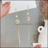 Encanto elegante 18k chapado en oro real ópalo blanco pendientes colgantes de jade borla S925 Sterling Sier Ball Jewelry 1904 T2 Entrega Dh3Na