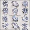 Smyckesinställningar 2021 Pearl Rings 925 Sier Ring för kvinnor som monterar tomt DIY Fashion Aessory Wedding Gift Drop Delivery Zaf0L DHO5C