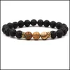 Bracelets de charme 7 chakra masculino pulseira de lava preta Pulseira de miçangas para mulheres Jóias de Natal G110s Z Drop Delivery DHZJP