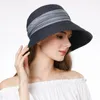 Large bord chapeaux été plage femmes paille solide mode ceinture réglable soleil doux décontracté ajusté 69055Wide Davi22