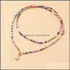 Beaded Neckor Summer Boho Simple Beach Pärlor Strand Choker Halsband Kvinnor String Collar Charm Colorf Handgjorda smycken Gift Drop D Otgbo