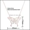 Pendentif Colliers En Acier Inoxydable Papillon Mode Européenne Animal Collier Clavicule Chaîne Bijoux Cadeaux De Vacances En Gros Drop Del Dh6Wg