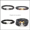 Konst och hantverk Lava Stone Sier Gold Dumbell Bead Armband Diy Essential Oil Diffuser For Women Men smycken Drop Delivery Home Garde DHCGK