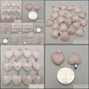 Konst och hantverk Natural Stone 20mm Heart Rose Quartz L Pendant Charms DIY för halsbandörhängen smycken Making Drop Delivery Home Gar Dhtfk