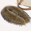 Scarves 2023 Winter Real Natural Fur Collar & Womens Scarfs Fashion Coat Sweater Luxury Raccoon Neck Cap #A320