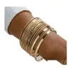 Bangle Punk Gold Color for Women Fashion Eloy Metal Armband Party Jewelry Accessories 14 st/Set Drop Delivery Armband OT9AJ