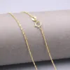 Kedjor AU750 REAL 18K Yellow Gold Chain Neckce för kvinnor Kvinna 0,9 mm Singapore Link Choker Halsband 18''l Gift Gord22